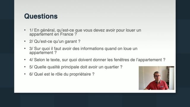 Устное понимание: Louer un appartement (Средний уровень)