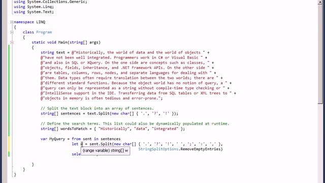 2 3 Linq to object Query in text смотреть онлайн