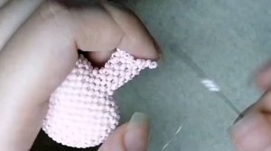 Туловище. Фламинго. Амигуруми из бисера. Мастер класс. Туториал.