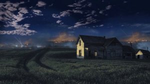 ФУТАЖ фон военный бой на горизонте поле