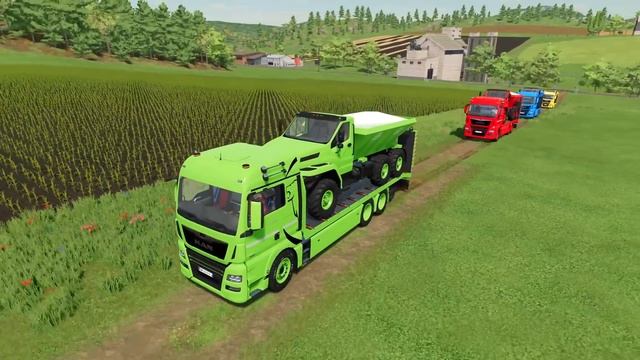 TRANSPORT, HARVEST & LOAD SPELT WITH JOHN DEERE COLORED TRACTORS - Farming Simulator 22 смотреть онлайн