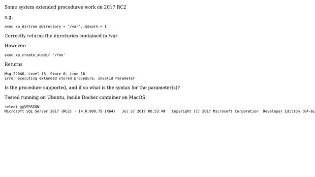 Databases: Is xp_create_subdir supported on Linux SQL Server смотреть онлайн