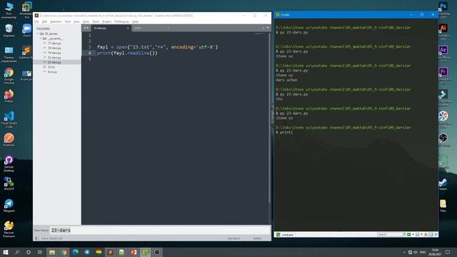 Pythonda fayllar bilan ishlash, faylga yozish, fayldan o'qish | 23-dars | Informatika 9-sinf смотреть онлайн