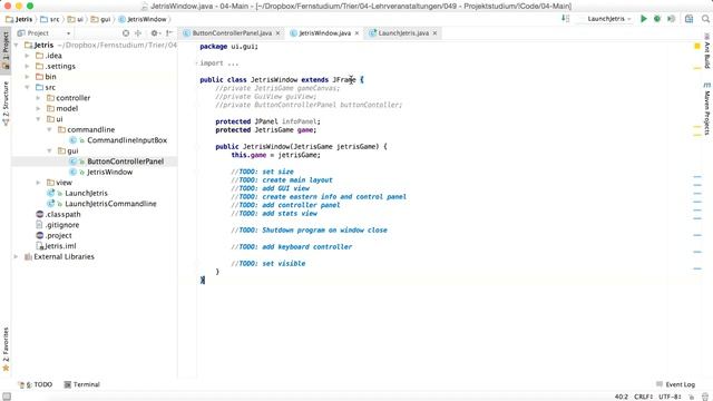 FUN Mit FOPT #13 - Ein Tetris-Clon In Java - GUI- Und Konsolenanwendung (2/3)