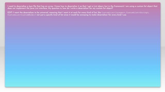 How to make a custom list deserializer in Gson? смотреть онлайн