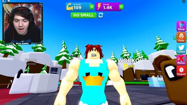 FIQUEI MUITO FORTE PUXANDO PESO NO ROBLOX! (Super Strong Simulator) смотреть онлайн