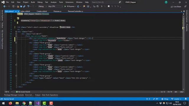 ASP.NET CORE MVC 3 - CRUD DAPPER POSTGRESQL - Parte 8 - View Edit смотреть онлайн
