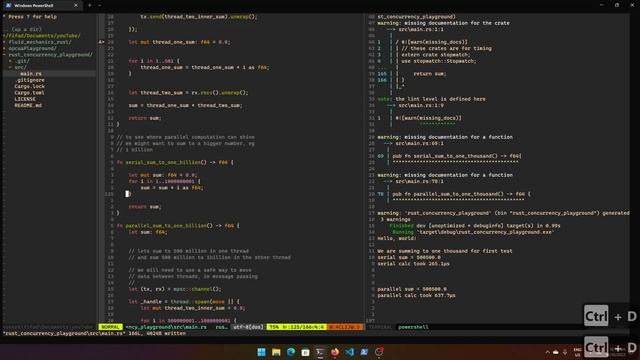 rust documentation demo 1 - my personalised setup with cargo watch and nvim смотреть онлайн