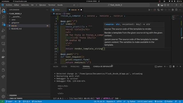 Flask y Jinja2: cómo renderizar variables en tus plantillas смотреть онлайн