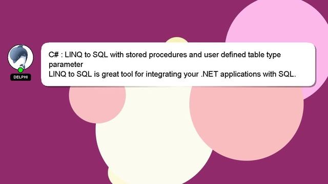 C# : LINQ to SQL with stored procedures and user defined table type parameter смотреть онлайн