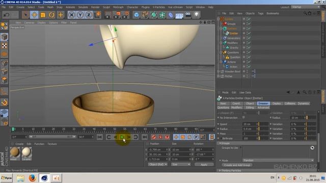 Cinema 4D / Создание жидкости с помощью X-Particles смотреть онлайн