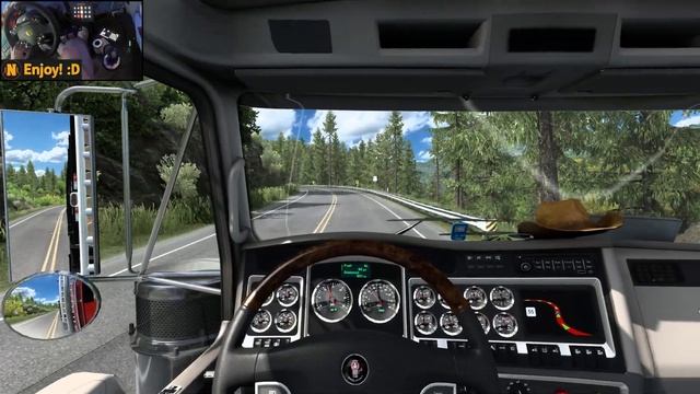 Kenworth T800 w/ CAT C12 | Coos Bay - Klamath Falls | ATS Gameplay 4K + wheel cam смотреть онлайн