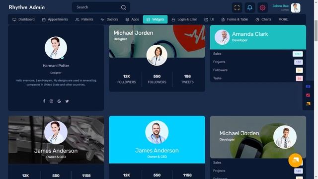 Medical Bootstrap 5 Admin Dashboard Template with LTR Dark Theme смотреть онлайн