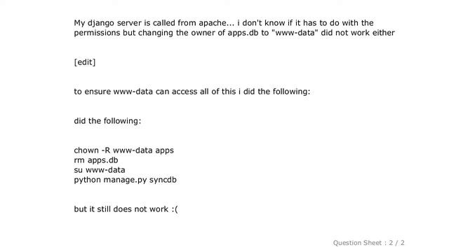 Django : Django is "unable to open database file" смотреть онлайн