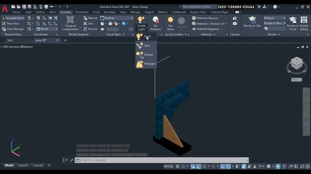 AUTOCAD 3D MATERIALES Y ILUMINACIÓN смотреть онлайн