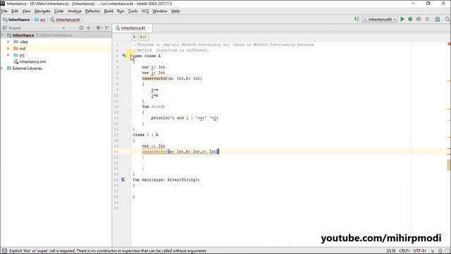 #146 Kotlin Tutorial | Method Overloading in Inheritance смотреть онлайн