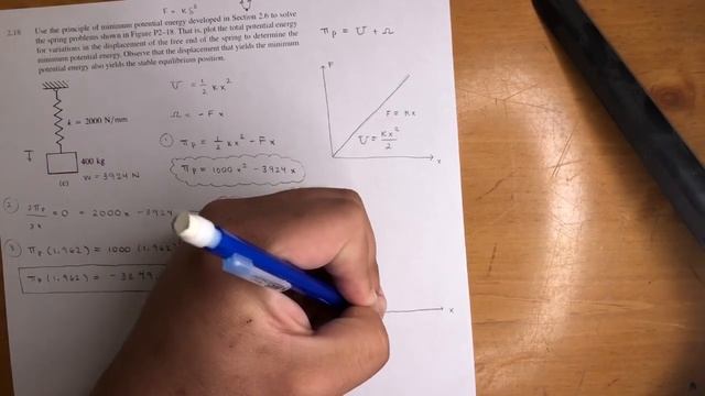 Finite Element Analysis - Use the Principle of Minimum Potential Energy to Solve the Spring Problem смотреть онлайн