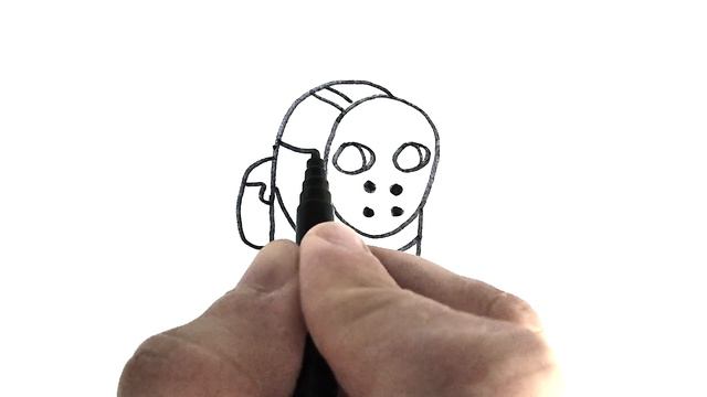 How to Draw Among Us Jason Mask - Very Easy Among Us Draw смотреть онлайн