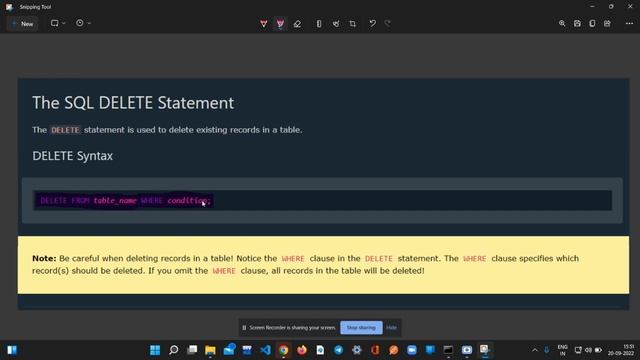 The SQL DELETE Statement смотреть онлайн