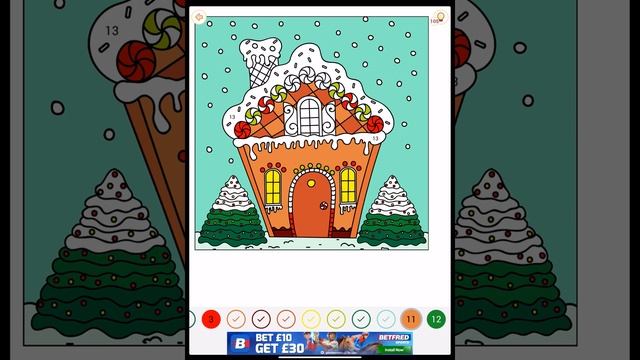 Happy Colour! Colour by numbers. Christmas gingerbread house. смотреть онлайн