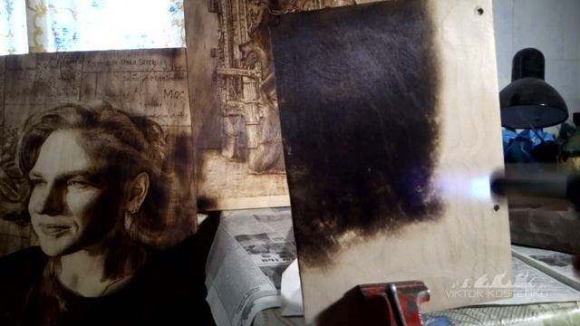 Как выжигать по дереву? Заливка фона газовой мини-горелкой. смотреть онлайн