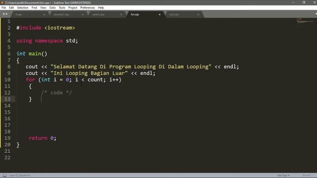 Belajar Pemrograman Bahasa C++ | Nested For Looping di C++ смотреть онлайн