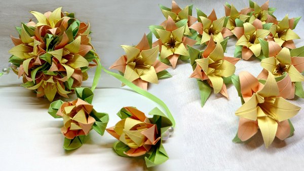 Как сделать лилии из бумаги для кусудамы "Лилия"