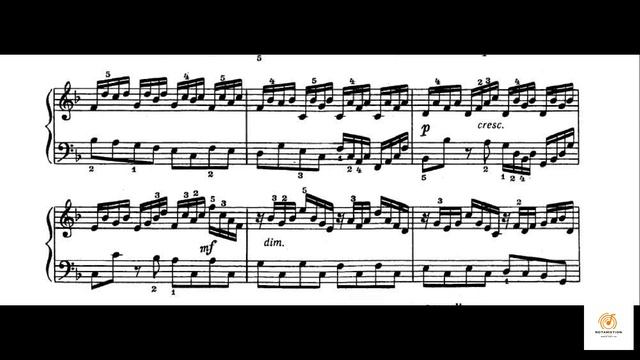 И.С. Бах. Маленькая прелюдия ФА мажор №8