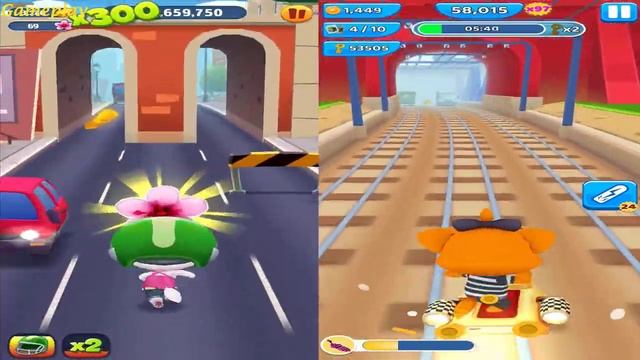TALKING TOM GOLD RUN Talking Angela VS Panda Panda Run Game koko the robber Gameplay 2021 смотреть онлайн