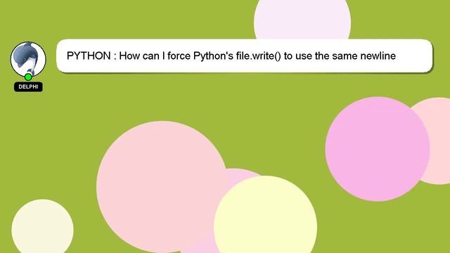 PYTHON : How can I force Python's file.write() to use the same newline format in Windows as in Linu смотреть онлайн
