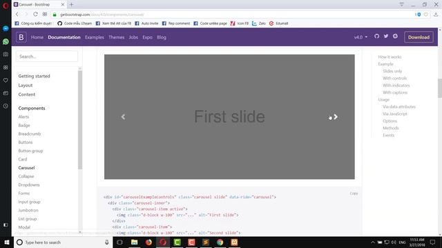 Bài 4: Card và Carousel- Tạo slideshow trong Bootstrap смотреть онлайн