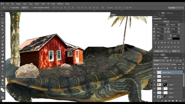 Turtle Home | Space Manipulation | Photoshop | Double Exposure смотреть онлайн