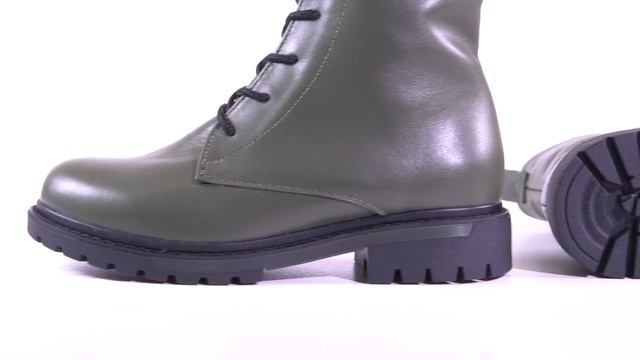 Ботинки высокие хаки женские кожаные 0174 - #днепровскийбукин смотреть онлайн