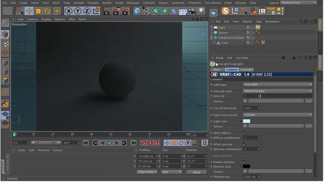 Tutorial No.9 : .Vray studio lighting in cinema 4d (VrayForC4d) смотреть онлайн