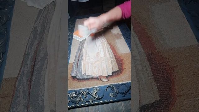 шоколадница на гобелене, в рамке из самодельной массы. смотреть онлайн