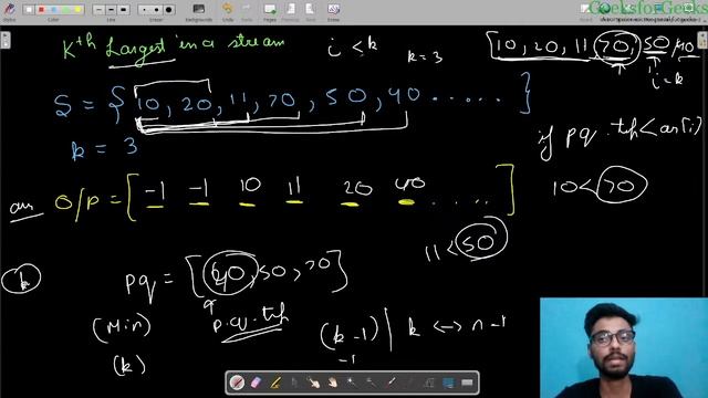 K’th largest element in a stream | Priority Queue | Divyanshu | GeeksforGeeks C/C++ смотреть онлайн