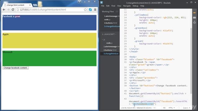 3. Change HTML Content - JavaScript смотреть онлайн