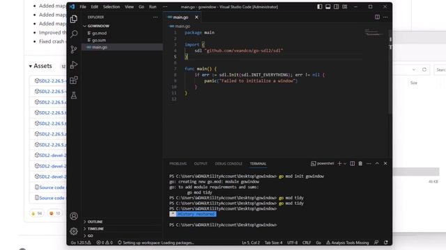 Go and SDL setup for game development (golang) смотреть онлайн