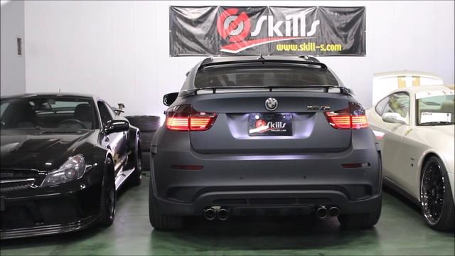 BMW X6M,E71/E72可変バルブワンオフマフラー製作, スキルズ,Exhaust Sound,マフラー音,エキゾーストサウンド
