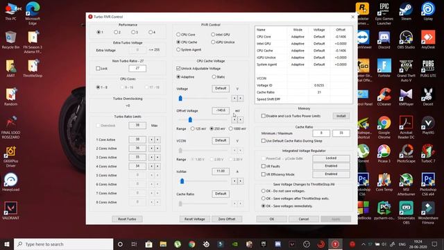 i7 7700HQ Undervolt Tutorial on Throttlestop / Get Stable FPS and 20°C less cpu temperature смотреть онлайн