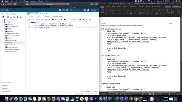 Perform a Hypothesis Test for the Population Proportion in SAS смотреть онлайн