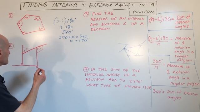 Finding Interior and Exterior Angles in a Polygon смотреть онлайн