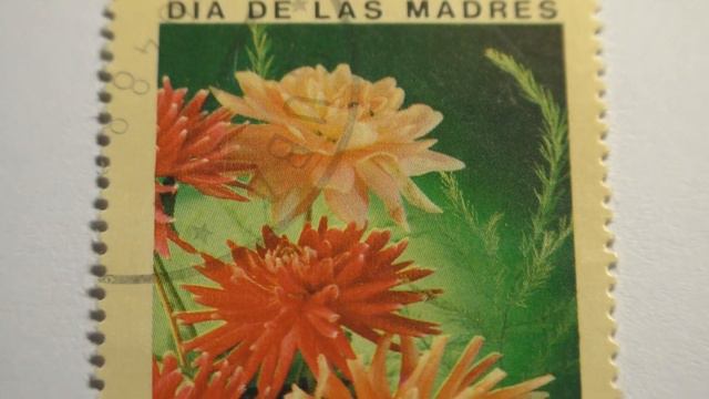 Почтовая марка. Cuba. 1988 г. Серия цветы. Оранжевые и красные цветы смотреть онлайн