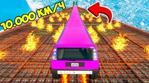 СПУСК БЕЗ ТОРМОЗОВ ПО ОГНЮ НА САМОЙ ДЛИННОЙ МАШИНЕ ПО ТРАМПЛИНУ ГТА 5 МОДЫ! ОБЗОР МОДА в GTA 5 ВИДЕО