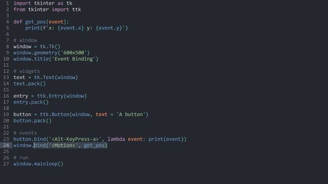 Understanding tkinter events смотреть онлайн