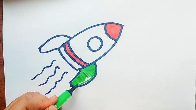 Bolalar uchun raketa rasmini chizish/Рисование ракеты для детей/Drawing rocket for kids смотреть онлайн