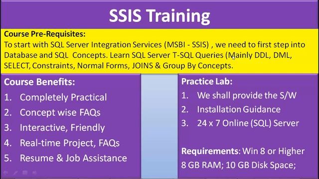 SSIS Training | SSIS Real-time Projects | SSIS Training with Project Work смотреть онлайн