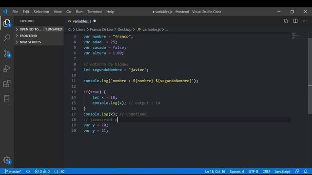 Javascript (LET, VAR, CONST) смотреть онлайн