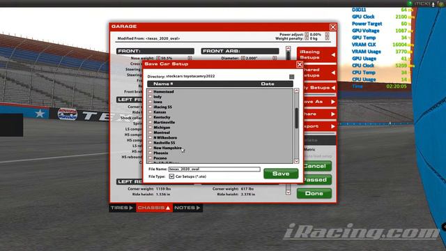 iRacing NWCS Next Gen (Texas Fixed) Testing 5-17-22 02:00 PDT смотреть онлайн