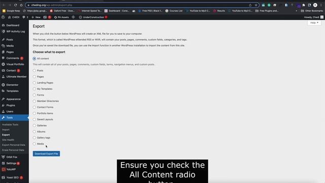 How to backup WordPress website content in XML смотреть онлайн